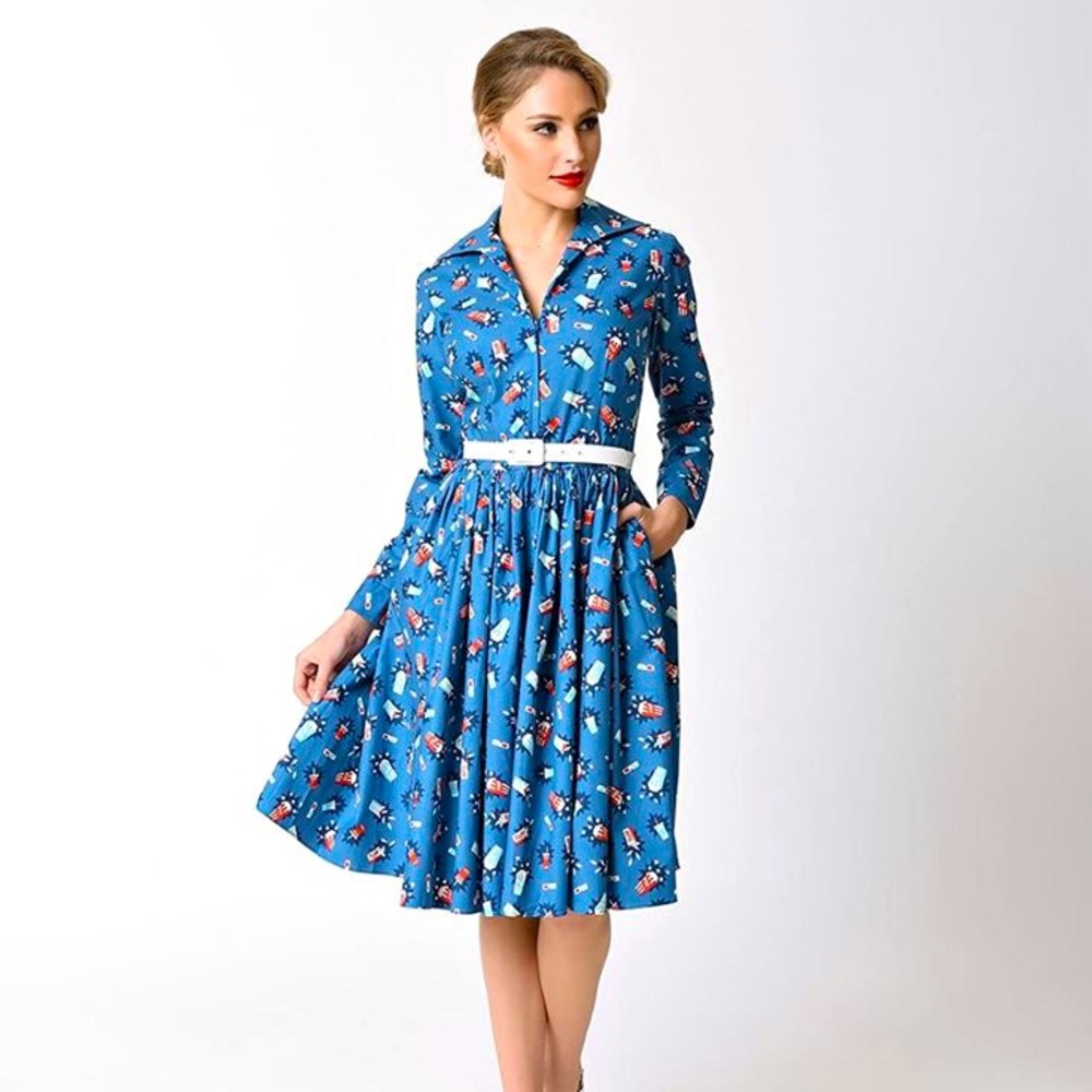 “Let me entertain you” Bernie Dexter dress, swing retro pinup movie theme